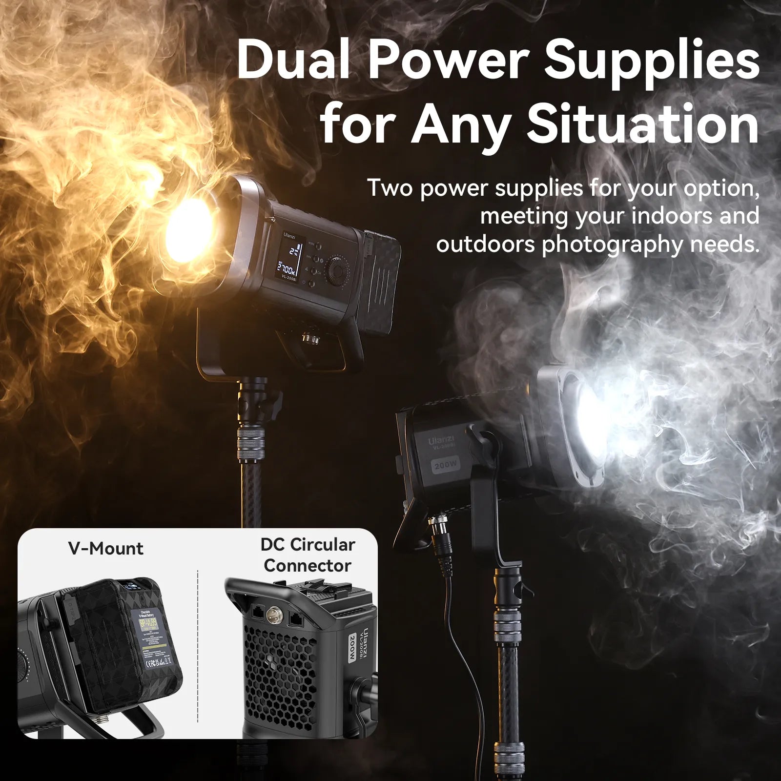 Ulanzi VL-200Bi 200W V-Mount Video Light L079CNA1 - Image 5